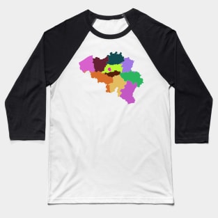 Belgium Color Map Baseball T-Shirt